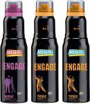 Engage Deo Combo 1 Nudge 220Ml And 2 Tickle 220Ml, Spicy Fragrance Deodorant Spray – For Men(660 Ml, Pack Of 3)