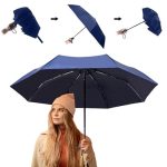 Vifitkit Automatic Umbrella For Sun And Rain Protection, Heavy-Duty Frame, Travel Essentials Umbrella For Men And Women, Portable, Uv-Protection, Auto Open-Close, Compact Storage (Bleed Blue)