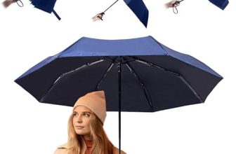 Vifitkit Automatic Umbrella For Sun And Rain Protection, Heavy-Duty Frame, Travel Essentials Umbrella For Men And Women, Portable, Uv-Protection, Auto Open-Close, Compact Storage (Bleed Blue)