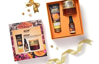 Wow Life Science Wow Skin Science Ubtan Glowing Skin Essential Gift Kit For Men&Women|Premium Luxury Gift Set|Skin Care Gift Kit For Him&Her|Face Wash,Face Serum,Face Scrub|Combo Pack Of 3