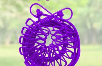 Glun® Retractable Portable Clothesline, A Clothing Line With 12 Clothes Clips, Stretchupto 10-12 Feet For Indoor And Outdoor Use Purple Colour