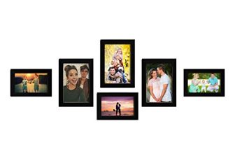 Amazon Brand – Solimo Set Of 6 Photo Frames (4″X6″-3Pcs & 5″X7″-3Pcs) Black