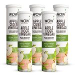 Wow Life Science Apple Cider Vinegar Effervescent Tablet + Probiotics For Weight Management, Gut Health & Digestion – 15 Effervescent Tablets – Pack Of 5