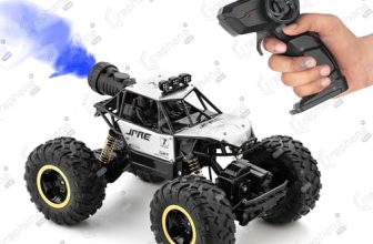Graphene Remote Control Car Big Size Rock Crawler Water Mist Smoke Effect Spray Rc Cars Off Road High Speed 4Wd Monster Truck 45°Climbing Angle Toy Car Big Tyres,Roof Lights Gift For Kids-Multicolour
