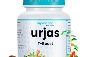 Myupchar Ayurveda Urjas Testo Supplement Capsule | Supplement For Men With Ashwagandha, Safed Musli, Gokshura & Kapikacchu | Improve Muscle Strength, Energy, Stamina | 60 Veg Capsules – Pack Of 1