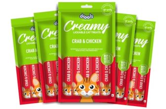 Drools Creamy Lickable Cat Treat Crab And Chicken (Pack Of 5 Pouches, 375G)