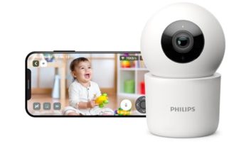 Philips 3Mp Wi-Fi Indoor 360 Degree Security Camera | Cctv For Home | 2K(1296P) Resolution, Pan Tilt Zoom, 2-Way Talk, Motion & Sound Detection | Hsp3500 White