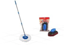 Young Wolf Present Gala 360° Extendable Mop Stick With 2 Microfiber Refill & Iron Bull Scrub Pad(Regular, Pack Of 2)