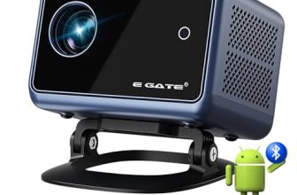 Egate New I9 Pro Smart Projector, 6900 Led Lumens 2X Brightness, 1080P & 4K Support, Digital Focus & Digital Keystone, Bluetooth, Arc Hdmi, Usb, Av, Wifi, 720 Native, Preloaded Apps, Screencast