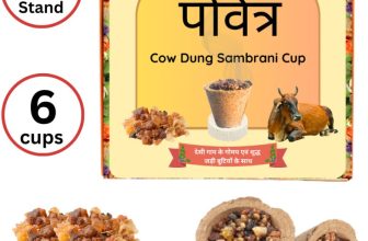 Gaumayam Organic Havan Cups Sambrani Dhoop Cups For Pooja Cow Dung Herbal Loban Cup Dhuni Frankincense, Guggul Dhoop(Pack Of 6)