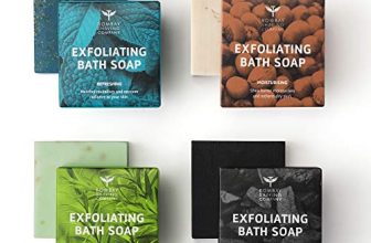Bombay Shaving Company Exfoliating Bath Soaps, Includes Activated Charcoal, Menthol, Tea Tree And Shea Butter Soaps, 100G (Pack Of 4)