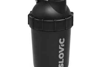 Slovic Shakers For Protein Shake, Plastic Free Gym Bottles For Men, Odor Free Protein Shaker Bottles For Protein Shake, Leakproof Gym Shaker Bottle | Black