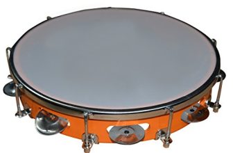 Sai Musical Khanjari Tambourine Hand Percussion Musical Instrument (Orange)
