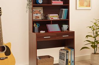 Green Soul Thames Hutch Study Table | 1-Year Warranty | Writing, Computer Desk For Students, Professionals | Engineered Wood | Rolex Brown | 2 Drawers And 4 Shelves