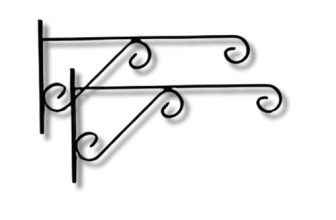 Patio Planet 2 Pack Metal Wall Hook Hanging Plant Bracket | Decorative Straight Plant Hanger For Pots, Bird Feeders, Planters, Lanterns, Cotton, Wind Chimes Indoor Outdoor, Black