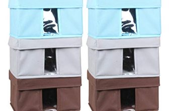 Amazon Brand – Solimo Fabric Rectangular Storage Box, Small, Set Of 6, Multicolor