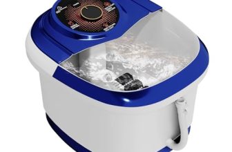 Lifelong Foot Spa Machine: Pedicure, Foot Spa, Massager – Relaxing Heat & Bubbles For Ultimate Foot Massage At Home – 12 Massage Rollers – Water Heating Function (Blue & White)