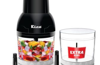 Rico 700Ml Electric Vegetable Chopper For Kitchen | Two Unbreakable Bowls For Easy Cutting & Whisking | 400 Watts Copper Motor | 1 Year Replacement Warranty