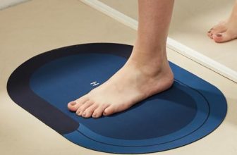 Amazon Brand – Solimo Water Absorbent Non-Slip Bathmat | Bathroom Mat | Anti-Skid, Lightweight | Super Absorbent | 38 Cms X 58 Cms (Blue)