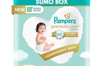 Pampers Premium Care Pants Style Baby Diapers, Medium (M) Size, 216 Count, All-In-1 Diapers With 360 Cottony Softness, 7-12Kg Diapers