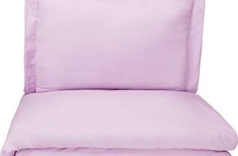 Amazon Basics Microfiber 2-Piece Duvet Cover Set – Single (66X90-Inch), Frosted Lavender – With Pillow Cover