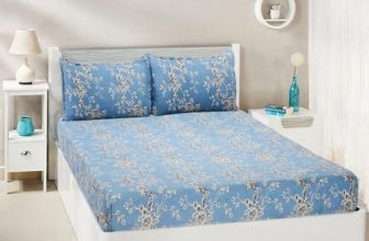 Amazon Brand – Solimo Super Soft Polyester Double Bedsheet With 2 Pillow Covers | 95 Gsm (Sky Blue)
