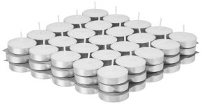 Amazon Brand – Solimo Tealight Candles | Smokeless | No Residue | 3 Hours Burn Time | Unscented (Set Of 75, White)
