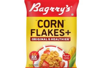 Bagrry’S Corn Flakes Plus 300 Gm Pouch | Original And Healthier | Low Fat & Cholesterol | High Fibre | All Natural Cornflakes |Breakfast Cereal