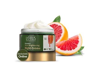 Lotus Botanicals Vitamin C Skin Brightening Night Creme | 100X Vitamin C | Brightens, Replenishes, Repairs And Rejuvenates Skin Overnight | No Parabens, No Preservatives, No Toxic Chemicals | 50G