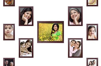 Amazon Brand – Solimo Collage Photo Frames, Set Of 11,Wall Hanging (6 Pcs – 4X6 Inch, 4 Pcs – 5X7 Inch, 1 Pc – 8X10 Inch), Rosewood Color