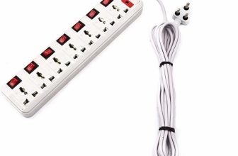 Skeisy Extension Board, 7+7 Multi Plug Points Universal Sockets Strip, Led Indicator & Master Switch, 3.6 Meters Cord – 6 Amp, Black 7  Socket Extension Boards(White, 3.6 M)
