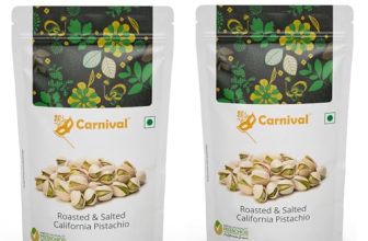 Carnival California Roasted And Salted Pistachio 500Gram | Packed With Protein, Fiber And Essential Nutrients | Inshell Pista | Dry Fruits And Nuts | Vegan Healthy Snack