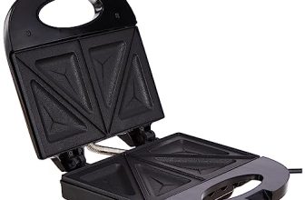 Amazon Basics 750 Watts Sandwich Maker | 2 Slice Grill | Die Cast Aluminum Grill Plate | 1 Year Warranty | Black
