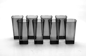 Leawall Unbreakable Clear Water,Juice Glass Set Of 8(Plastic,300 Ml) (Black)