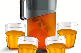 Ganesh 4 Water Glass And Jug Gift Set Transparent, Highball Water Glass And Jug Set For Dining Table – Color May Vary