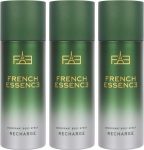 French Essence Luxury Recharge Deo Body Spray With Long Lasting Fragrance (150 Ml Each) Deodorant Spray – For Men(450 Ml, Pack Of 3)