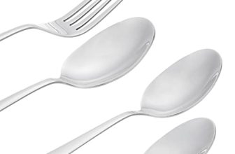 Amazon Brand – Solimo 24 Piece Cutlery Set | 6 Tea Spoons, 6 Snack Spoons, 6 Spoons & 6 Forks | Mirror Finish