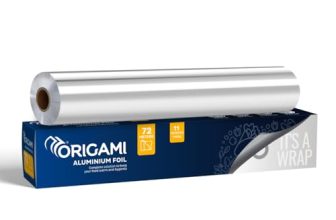 Origami Silver Aluminium Foil For Food Packing 72M With 11 Micron Thickness | Keeps Food Warm And Hygienic | Ideal For Storing, Packing, Wrapping, And Serving