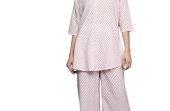 Libas White Printed Cotton Night Suit