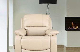 Hometown William Half Leather Single Seater Recliner In Beige Colour