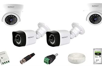 Impact By Honeywell 2 Mp Cctv Kit Without Dvr I With 4 Cctv Cameras I 1 Hard Disk & Accessories I I-Mkit4Ch-1 I Made In India I White