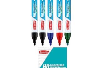 Reynolds Hd Wm 5 Ct Pouch, 2 Black, 1 Blue, 1 Red & 1 Green | For Office And Home Use | Leak Proof Chisel Point Tip Marker Pens With Unique Tip Stopper System | Easily Erasable Ink | Multicolour