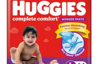 Huggies Complete Comfort Wonder Pants | Pant Style Baby Diapers L Size, 64 Count | India’S Fastest Absorbing Diaper, Patented Dry Xpert Channel, Ideal For 9 To 14 Kgs