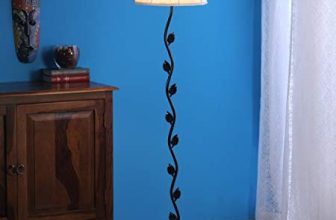 Ntu-34 Off White Cotton Shade Floor Lamp With Metal Base By Tu Casa Holder Type B-22 (Bulb Not Included)