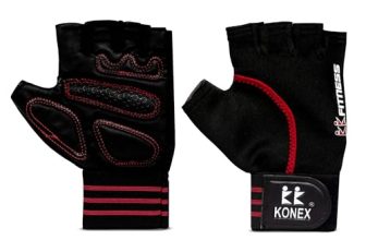 Konex Premium Gym Gloves For Men And Women | Ideal For Professional Weightlifting, Fitness Training, Workout, Bike Riding, Cycling, And Other Sports Activities (Black, Medium)