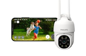 Philips Weatherproof Wifi Cctv Camera For Outdoor & Home | Ip65 Security Camera With Ptz, Color Night Vision, 2-Way Talk, Aes-128Bit Encryption| Hsp3800