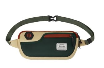 Harrisons Orbito Crossbody Water Resistant Chest Sling Bag For Men & Women | Fanny Pack For Hiking, Travel, Camping & Outdoor Sports With Adjustable Strap (Cream & Green)