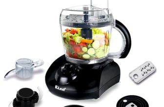 Rico 400 Watts Mini Food Processor For Kitchen | 1 Year Replacement Warranty | Atta Dough Kneader, Chopper, Shredder & Juicer | Your Kitchen Robot | Black