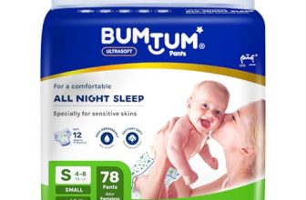 Bumtum Baby Diaper Pants, Small Size 78 Count, Double Layer Leakage Protection Infused With Aloe Vera, Cottony Soft High Absorb Technology (Pack Of 1)