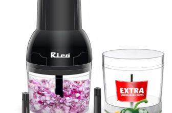 Rico 700Ml Electric Vegetable Chopper For Kitchen | Two Unbreakable Bowls For Chopping & Whisking | 400 Watts Copper Motor With Japanese Technology | Mince, Blender, Chopper, Cutting Veggies